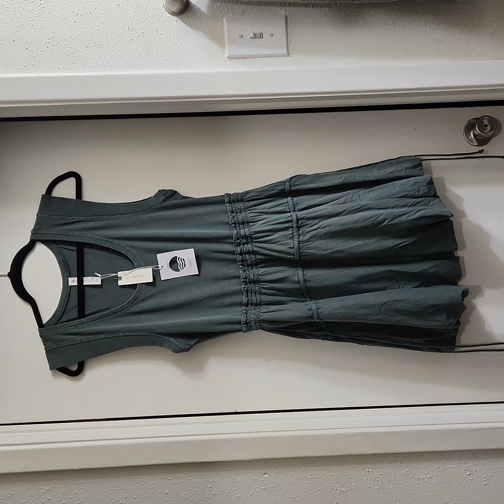 Green Anthropologie bubble dress size Large